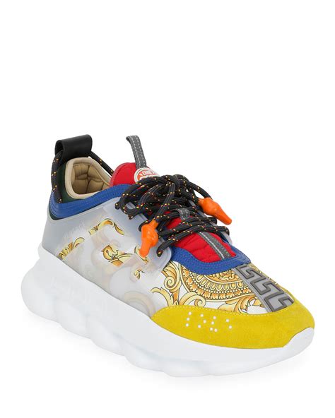 pink versace chain reaction sneakers|chain reaction sneakers versace men's.